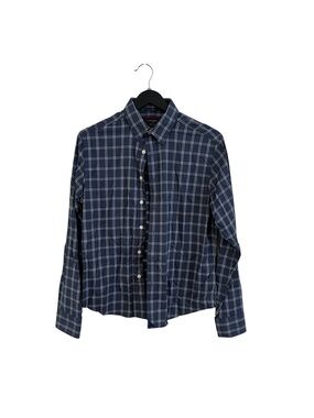 UNTUCKit Men's Navy & White Windowpane Plaid Dress Shirt